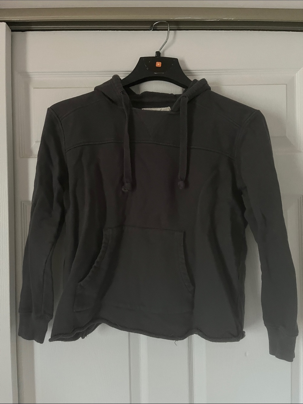 Women's Dark Gray Hooded Pullover Sweatshirt